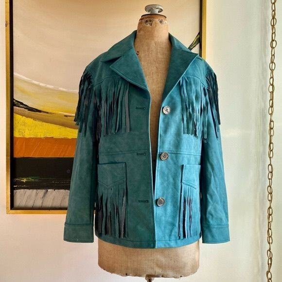Urban Outfitters XS $149 Willie Faux Suede Fringe Jacket - Picture 5 of 5
